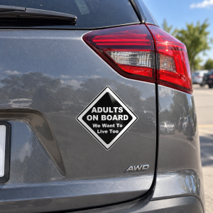 Alternative view of „Adults On Board – We Want To Live Too“ vinilinis lipdukas, 2 vnt.