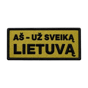 Aš – už sveiką Lietuvą – siuvinėtas antsiuvas | 8 cm