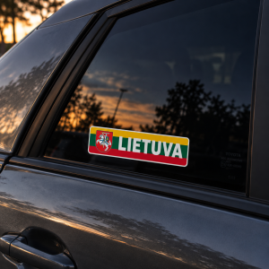 Alternative view of „Lietuva“ vinilinis lipdukas su Vyčiu, 2 vnt.