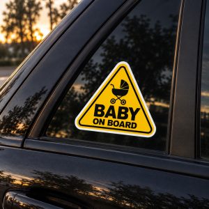 „Baby On Board“ įspėjamasis vinilinis lipdukas, 2 vnt. - Image 3