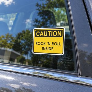 „Caution – Rock ’N Roll Inside“ vinilinis lipdukas, 2 vnt. - Image 3