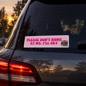 Alternative view of „Please Don’t Honk At Me, I’ll Cry“ vinilinis lipdukas, 2 vnt.