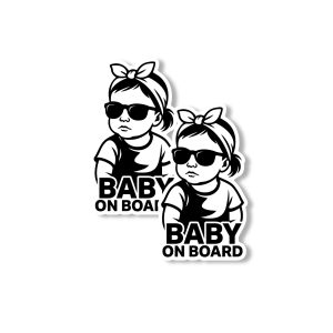 „Baby On Board“ vinilinis lipdukas, 2 vnt.